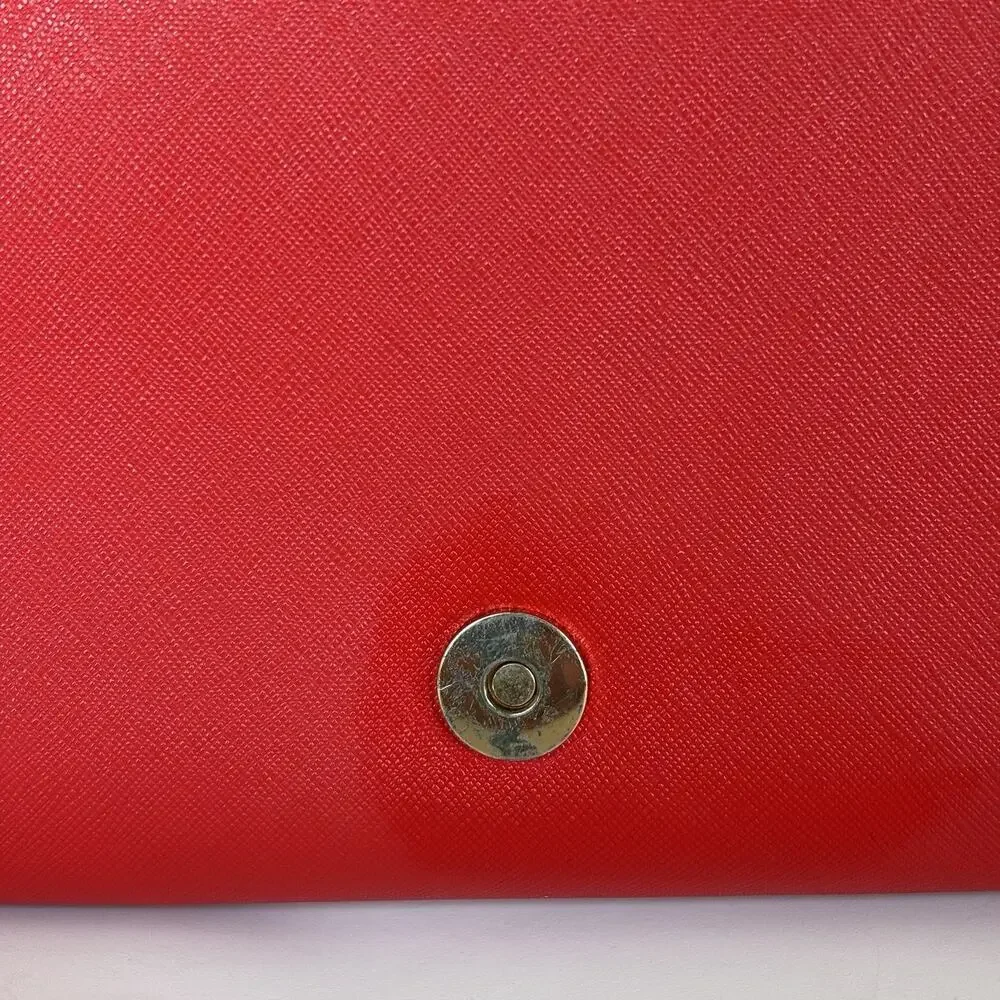TORY BURCH Leather Crossbody Bag with Gold Hardware - Poppy Red Color